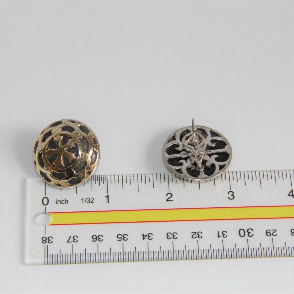 John Hardy Gold Filigree Dome Clip-On Earrings